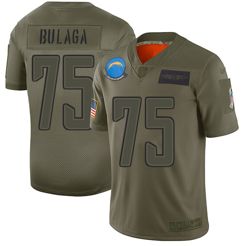 Nike Chargers #75 Bryan Bulaga Camo Youth Stitched NFL Limited 2019 Salute To Service Jersey